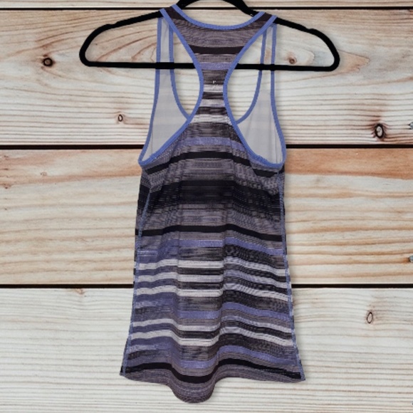 Purple grey striped racer back tank top - Picture 3 of 3